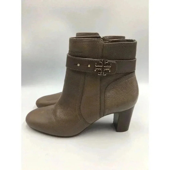 Tory Burch Bootie‎ 9.5 M brown women's shoes Mid-Heel  - Picture 1 of 8